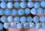 CTG766 15.5 inches 4mm faceted round tiny amazonite gemstone beads