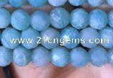 CTG767 15.5 inches 5mm faceted round tiny amazonite gemstone beads