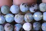 CTG772 15.5 inches 6mm faceted round tiny larimar gemstone beads