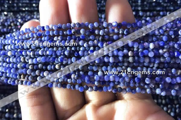 CTG778 15.5 inches 2mm faceted round tiny sodalite beads wholesale