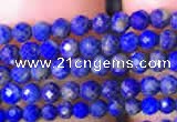 CTG781 15.5 inches 2mm faceted round tiny lapis lazuli beads wholesale