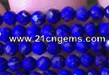 CTG786 15.5 inches 3mm faceted round tiny lapis lazuli gemstone beads