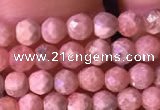 CTG800 15.5 inches 3mm faceted round tiny rhodochrosite beads