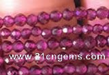 CTG802 15.5 inches 2mm faceted round tiny red garnet beads