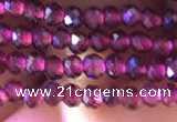 CTG805 15.5 inches 3mm faceted round tiny purple garnet beads