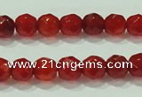 CTG82 15.5 inches 3mm faceted round tiny red agate beads wholesale