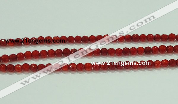 CTG82 15.5 inches 3mm faceted round tiny red agate beads wholesale