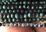 CTG829 15.5 inches 2mm faceted round tiny malachite beads