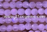 CTG831 15.5 inches 3mm faceted round tiny white moonstone beads