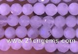 CTG832 15.5 inches 4mm faceted round tiny white moonstone beads