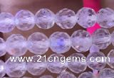 CTG836 15.5 inches 6mm faceted round tiny white moonstone beads