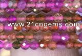 CTG840 15.5 inches 2mm faceted round tourmaline gemstone beads