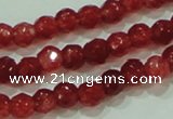 CTG85 15.5 inches 3mm faceted round tiny dyed white jade beads wholesale