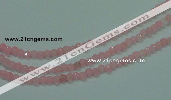 CTG86 15.5 inches 3mm faceted round tiny dyed white jade beads wholesale