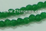 CTG87 15.5 inches 3mm faceted round tiny dyed white jade beads wholesale