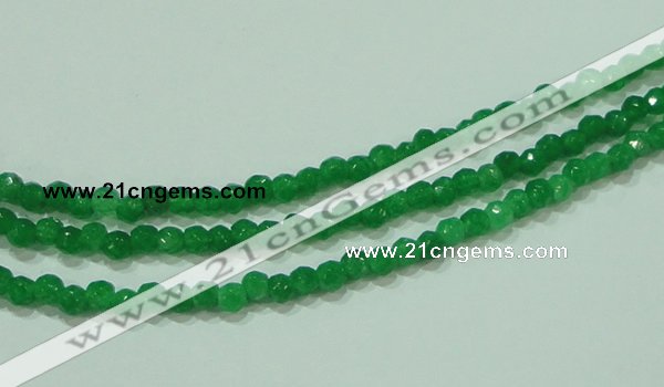 CTG87 15.5 inches 3mm faceted round tiny dyed white jade beads wholesale