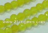 CTG88 15.5 inches 3mm faceted round tiny yellow agate beads wholesale