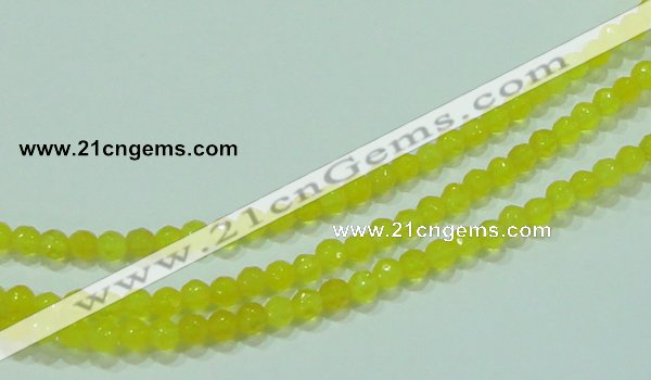 CTG88 15.5 inches 3mm faceted round tiny yellow agate beads wholesale