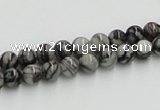 CTJ02 16 inches 6mm round black water jasper beads wholesale