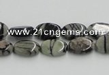 CTJ10 16 inches 8*12mm oval black water jasper beads wholesale