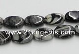 CTJ11 16 inches 10*14mm oval black water jasper beads wholesale