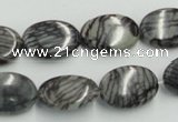 CTJ12 16 inches 13*18mm oval black water jasper beads wholesale