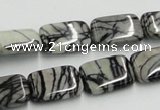 CTJ18 16 inches 13*18mm rectangle black water jasper beads wholesale