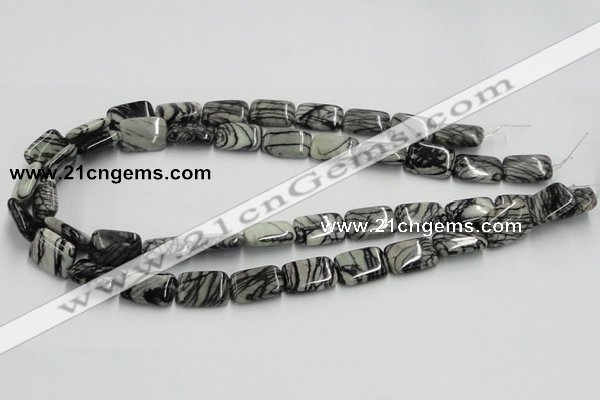 CTJ18 16 inches 13*18mm rectangle black water jasper beads wholesale