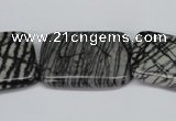 CTJ19 16 inches 25*35mm rectangle black water jasper beads wholesale