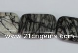 CTJ20 16 inches 20*30mm rectangle black water jasper beads wholesale