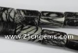 CTJ203 15.5 inches 12*20mm tube black water jasper beads wholesale