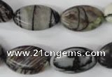 CTJ210 15.5 inches 12*20mm marquise black water jasper beads wholesale