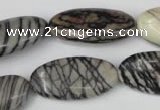 CTJ223 15.5 inches 15*30mm oval black water jasper beads wholesale