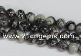 CTJ25 15.5 inches 8mm round black water jasper beads wholesale