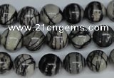 CTJ29 15.5 inches 16mm round black water jasper beads wholesale