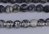 CTJ401 15.5 inches 6mm round matte black water jasper beads