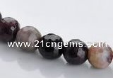 CTO02 multicolored 8mm  faceted round natural tourmaline beads