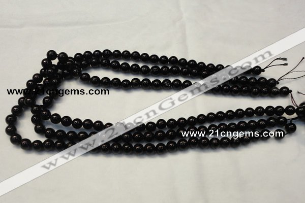 CTO102 15.5 inches 8mm round natural black tourmaline beads