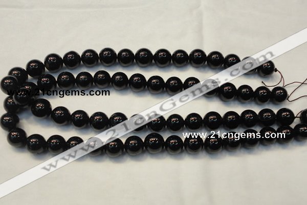 CTO105 15.5 inches 14mm round natural black tourmaline beads