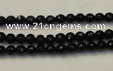 CTO106 15.5 inches 5mm faceted round natural black tourmaline beads