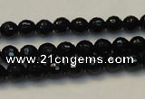 CTO108 15.5 inches 8mm faceted round natural black tourmaline beads