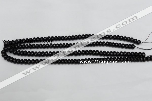 CTO117 15.5 inches 5*8mm rondelle black tourmaline beads