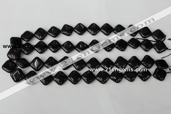 CTO127 15.5 inches 15*15mm diamond black tourmaline beads