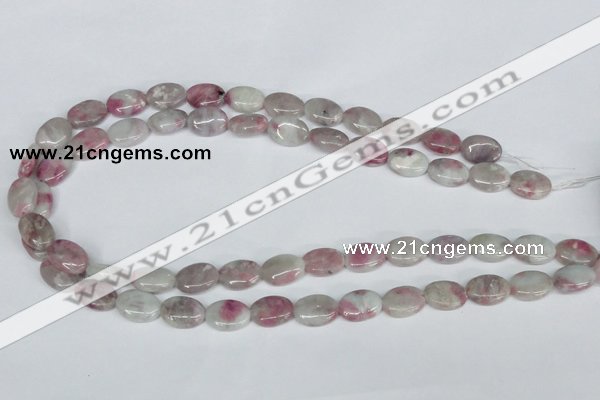 CTO203 15.5 inches 10*14mm oval pink tourmaline gemstone beads