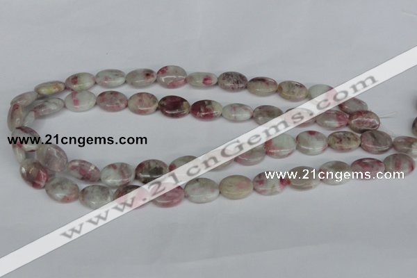 CTO204 15.5 inches 12*16mm oval pink tourmaline gemstone beads