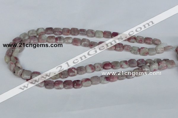 CTO205 15.5 inches 8*8mm square pink tourmaline gemstone beads