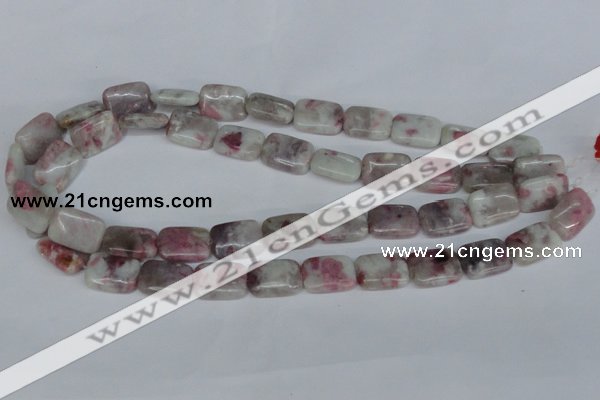 CTO209 15.5 inches 8*12mm rectangle pink tourmaline gemstone beads