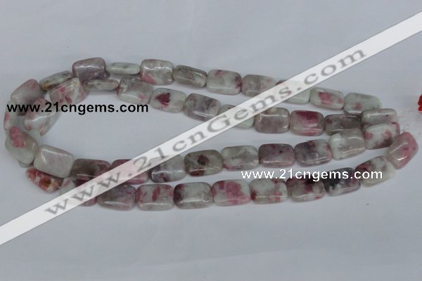 CTO210 15.5 inches 12*16mm rectangle pink tourmaline gemstone beads