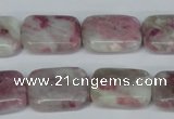 CTO211 15.5 inches 13*18mm rectangle pink tourmaline gemstone beads