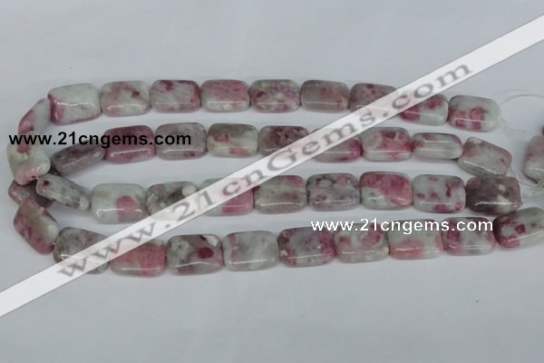 CTO211 15.5 inches 13*18mm rectangle pink tourmaline gemstone beads